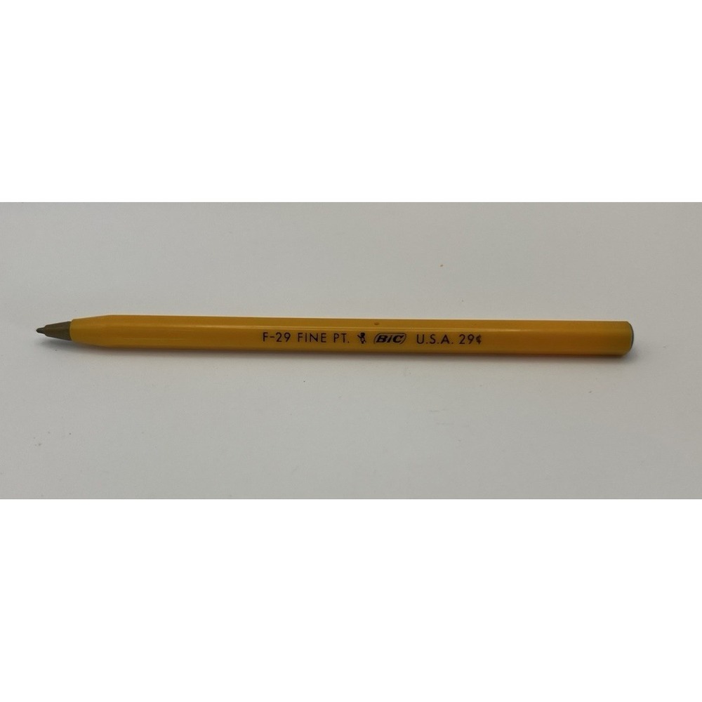 Vintage Bic Pen F-29 fine point USA 25 cents Blue Ink Does Not Write No cap